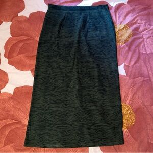 Vintage Green Zebra Print Skirt